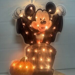 19" Lighted MICKEY Mouse Vampire Halloween Window Plaque Display Lights 2010